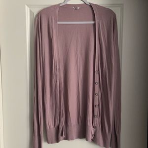 FOSSIL Mauve Button Down Long Sleeve Cardigan